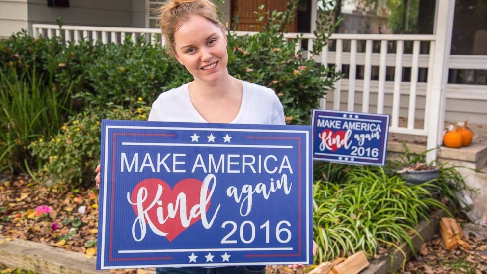 Mom Makes 'Make America Kind Again' Signs to Promote Unity