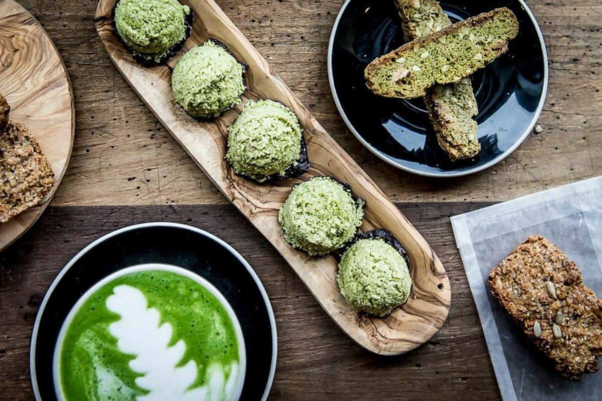 PHOTO: Macaroons, biscotti and more are just some of the foods at MatchaBar that incorporate matcha.