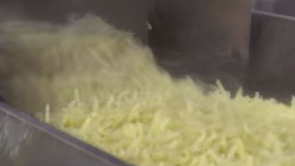 PHOTO: French fries are seen in an ingredient bath in this video released by McDonald's showing how their food is made. 