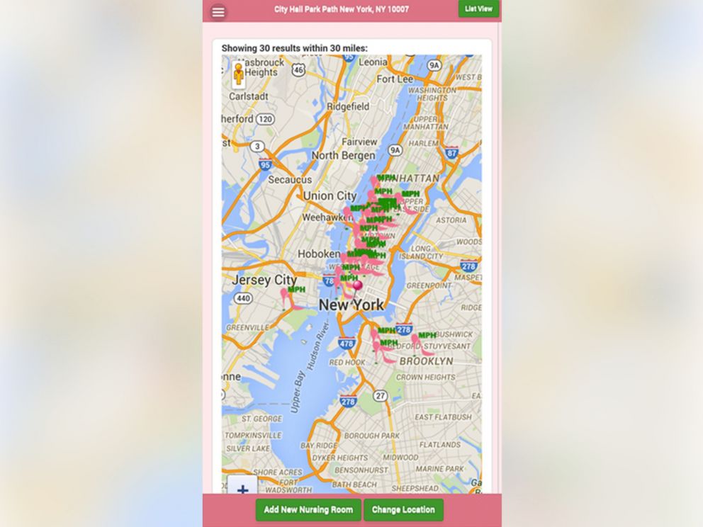 PHOTO: The Moms Pump Here app launched in mid May of 2015.