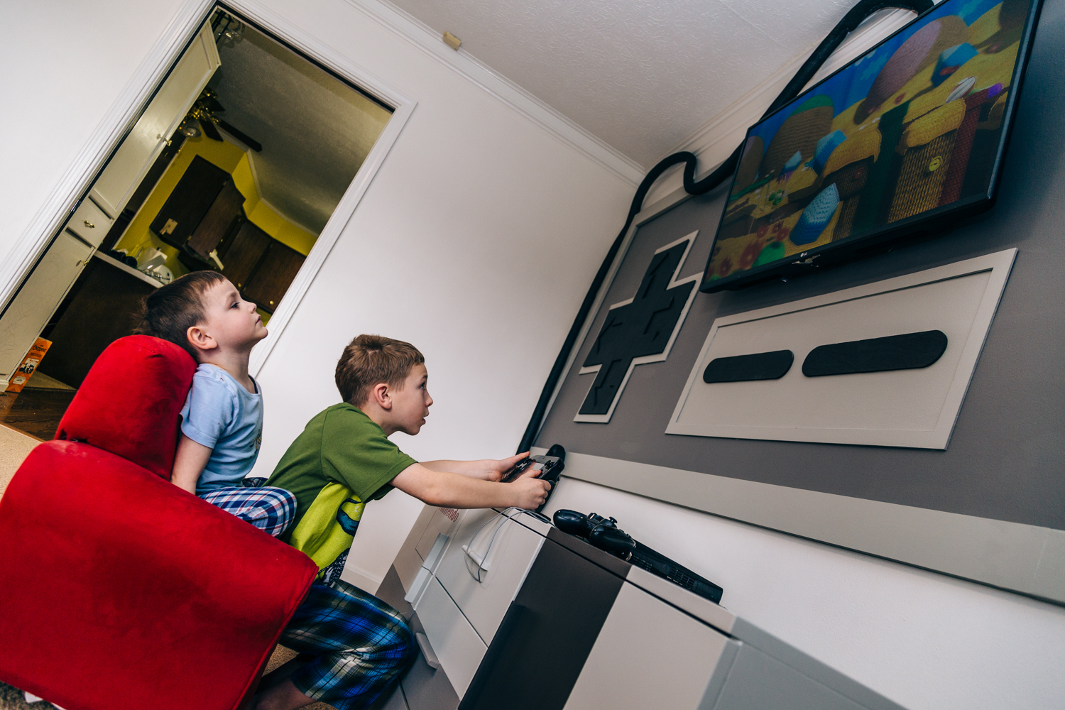 PHOTO: Sons love the ultimate Nintendo playroom their mom built for them.