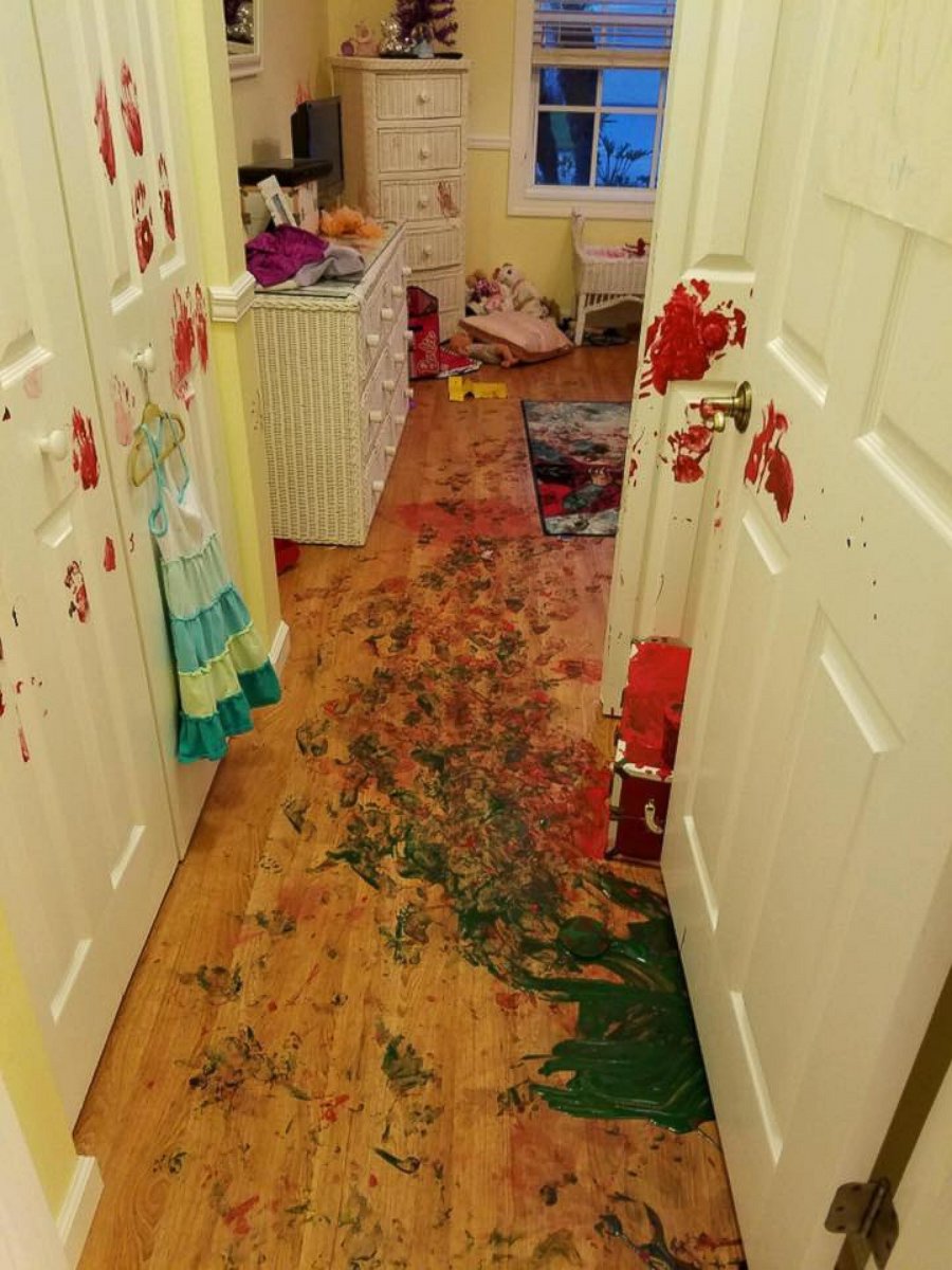 PHOTO: Dad Shocked to Discover Kids’ Paint Explosion All Over Bedroom 