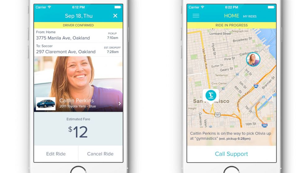 Shuddle's app gives details of each ride including driver's bio and estimated fare.