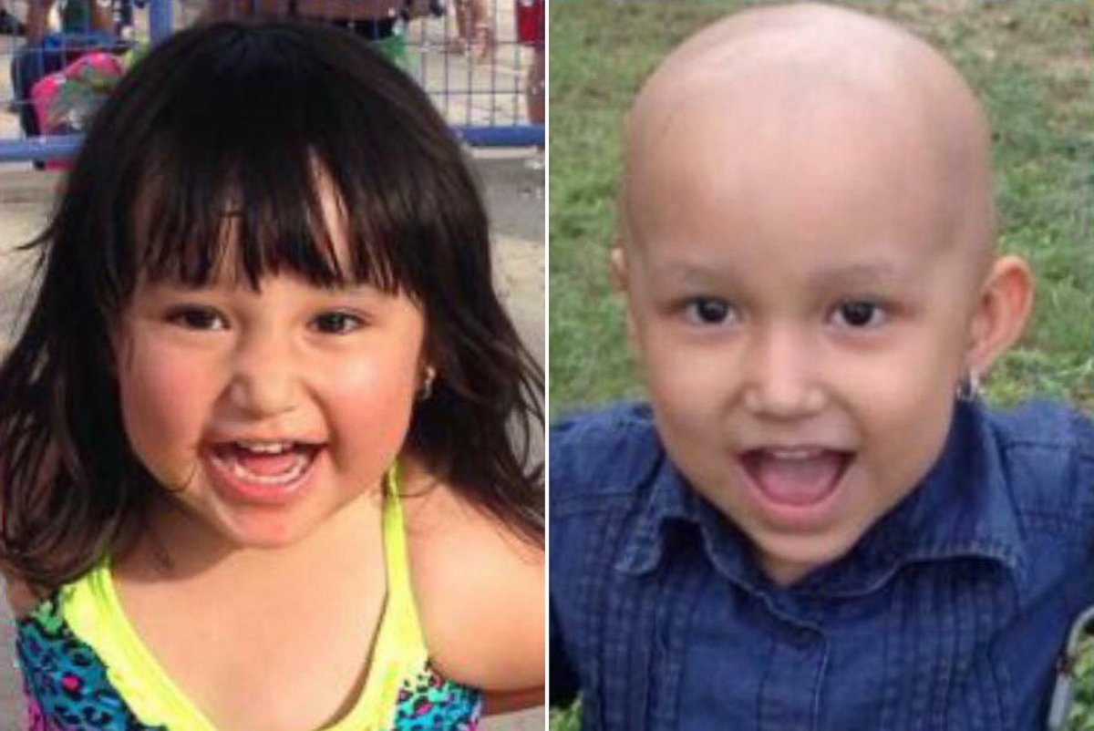 PHOTO: Sophia Sandoval before chemotherapy, left, and after, right.