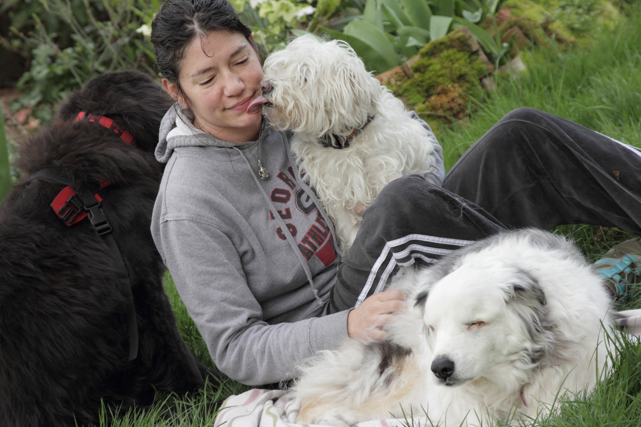PHOTO: Owner Trisha is photographed with her dog "Magoo," a blind and deaf therapy dog.