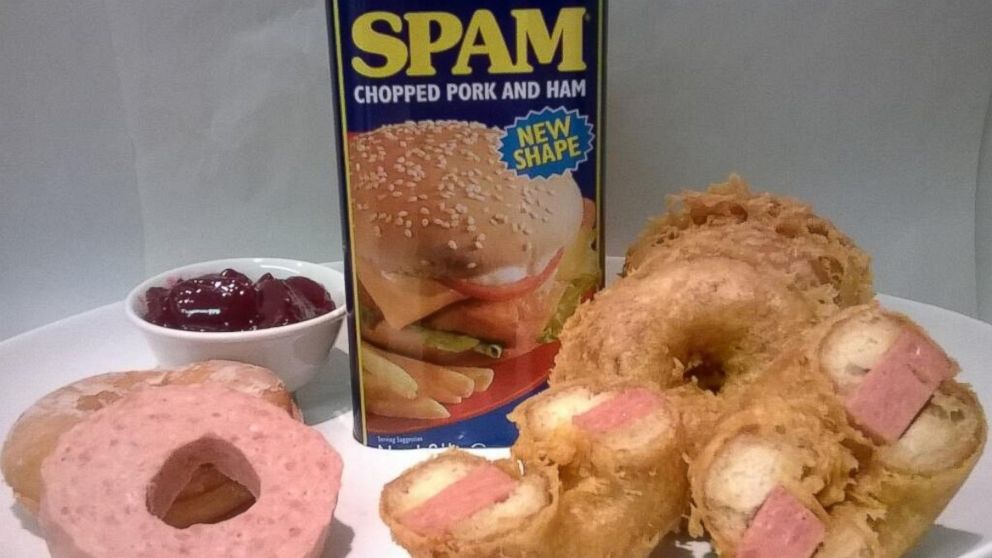 A British eatery is attracting new customers with a surprising filling for its donuts: spam. This image was posted to their Twitter on June 6, 2014. 
