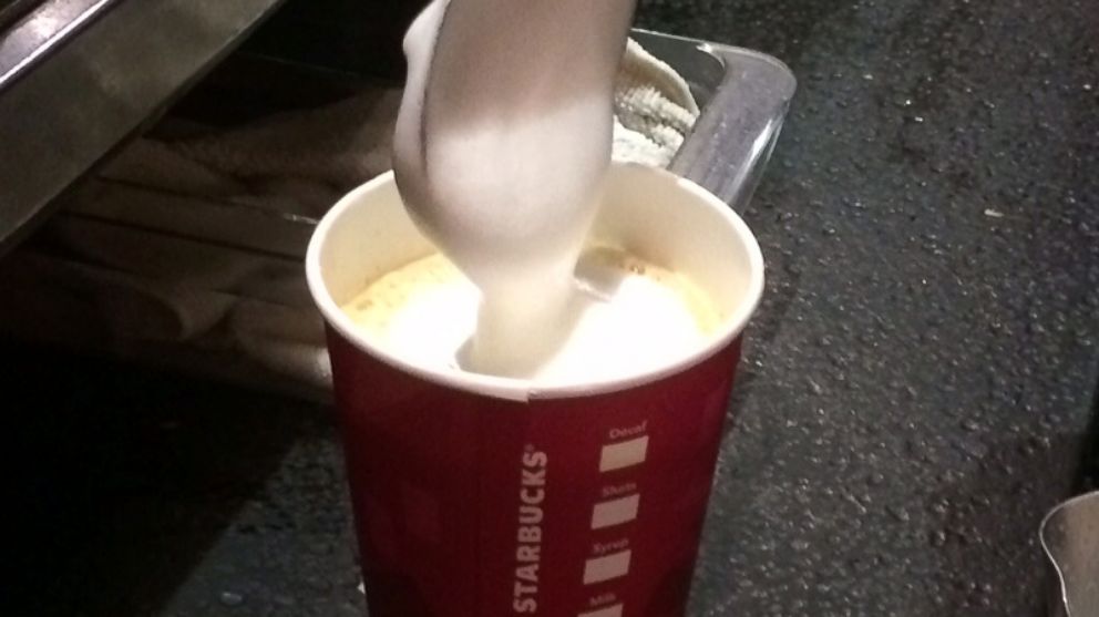 PHOTO: Step 6: Spoon in milk foam.