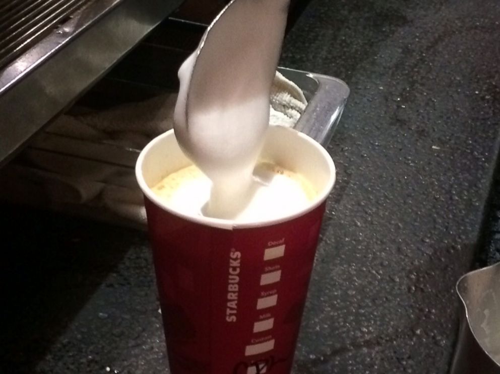 PHOTO: Step 6: Spoon in milk foam.