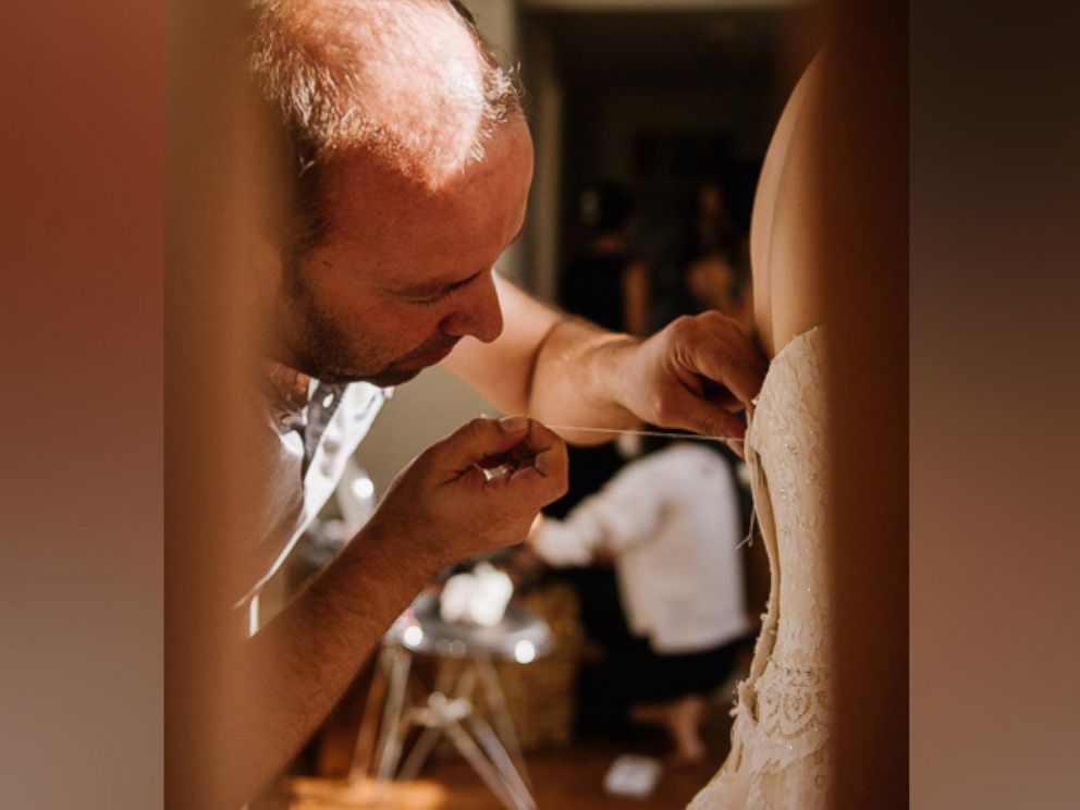 PHOTO: A Syrian refugee in Canada used his skills as a master tailor to fix a bride's broken zipper on her wedding day. 