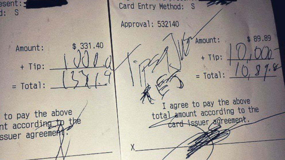 Instagram user spotty313 showed the $11,000 in tips the anonymous "Tips for Jesus" donor left during a visit to an Arizona restaurant.