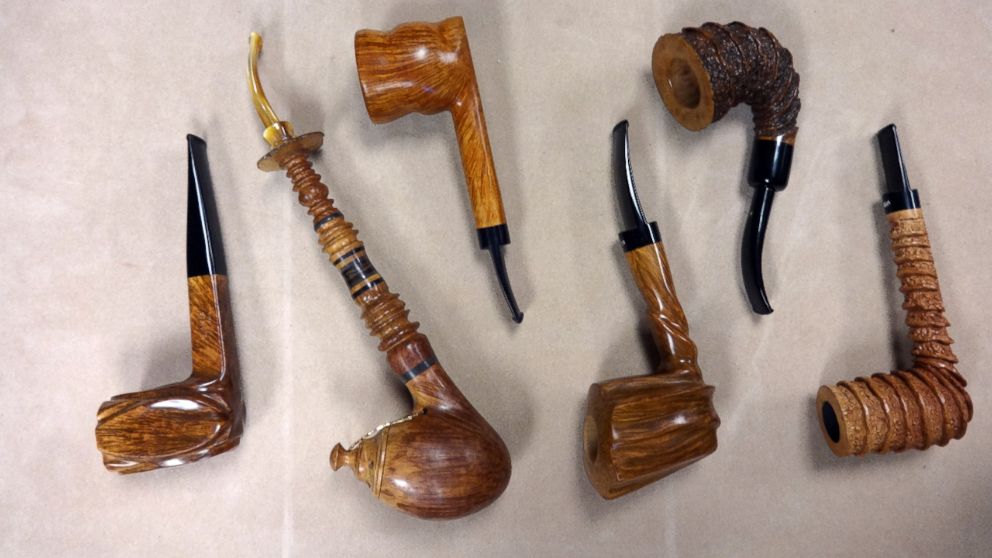 Handsome hand made pipes by Richard Lewis, a Minneapolis pipe maker and seller.