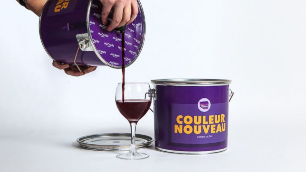 The McCann Vilnius ad agency in Lithuania came up with an unexpected vessel to feature the Couleur Nouveau vintage in -- a purple paint can.