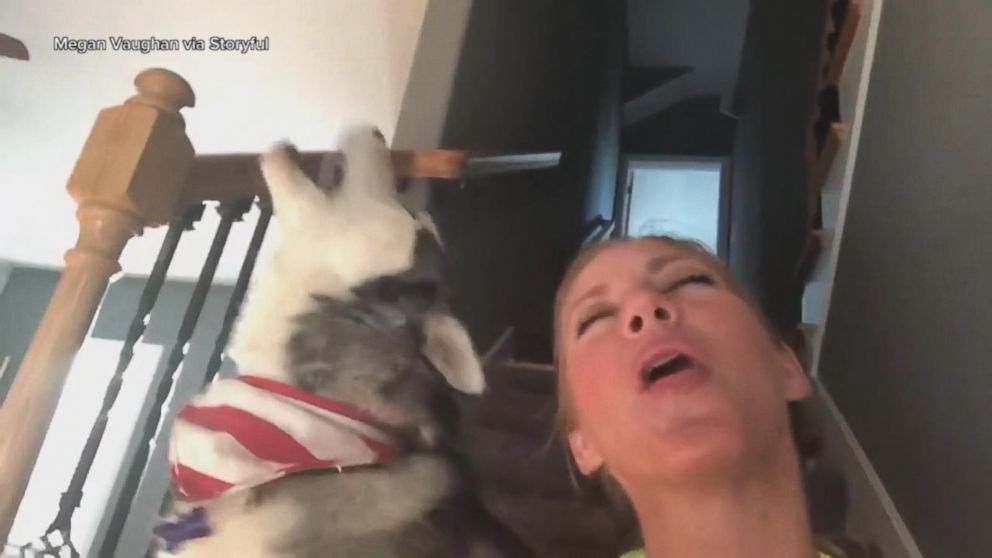PHOTO: Megan Vaughan, 35, of Tennessee, recorded a video of herself with her Husky howling off-key.