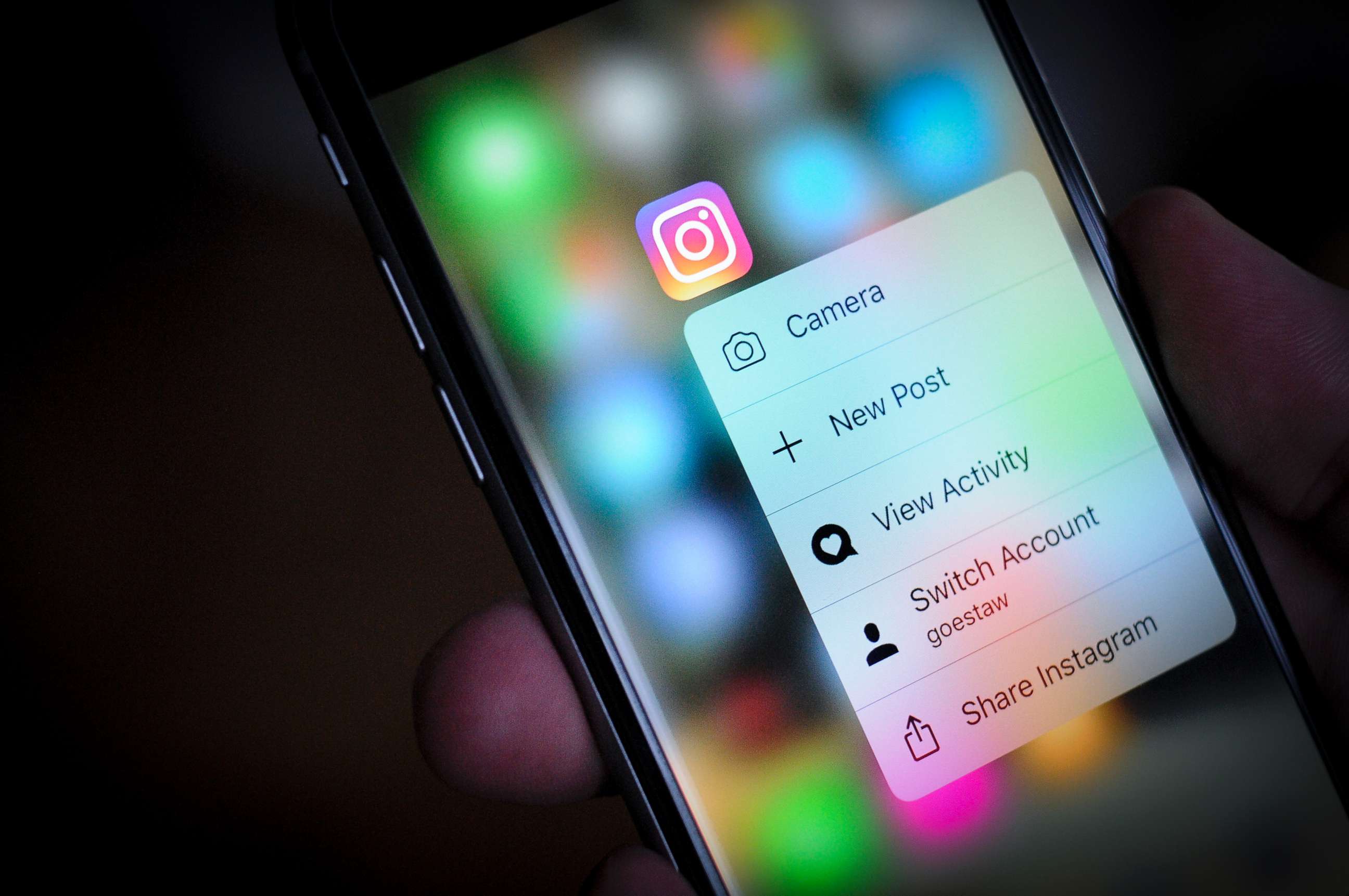 PHOTO: The Instagram app is seen on a smartphone, Nov. 20, 2017.
