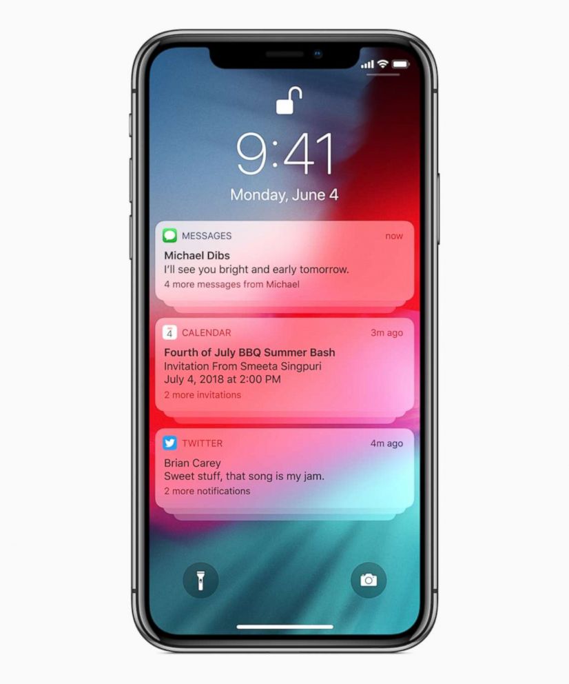 PHOTO: iOS 12 introduces Grouped Notifications, making it easier to view and manage multiple notifications at once.