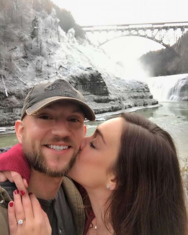 PHOTO: James Regatuso and Kayleigh Fahey got engaged on Nov. 12, 2017 inside Letchworth State Park in Castile, N.Y.
