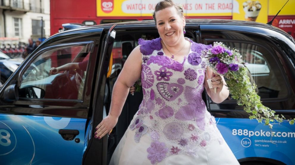 Bride Spent 1,000 Hours Creating Her Crocheted Wedding Dress
