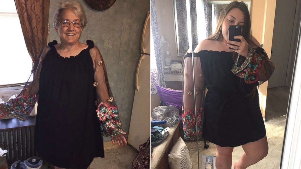 PHOTO: Jenn Miller, 19, and her grandmother, Susan Grey, 70, will wear identical dresses to a family wedding in September.