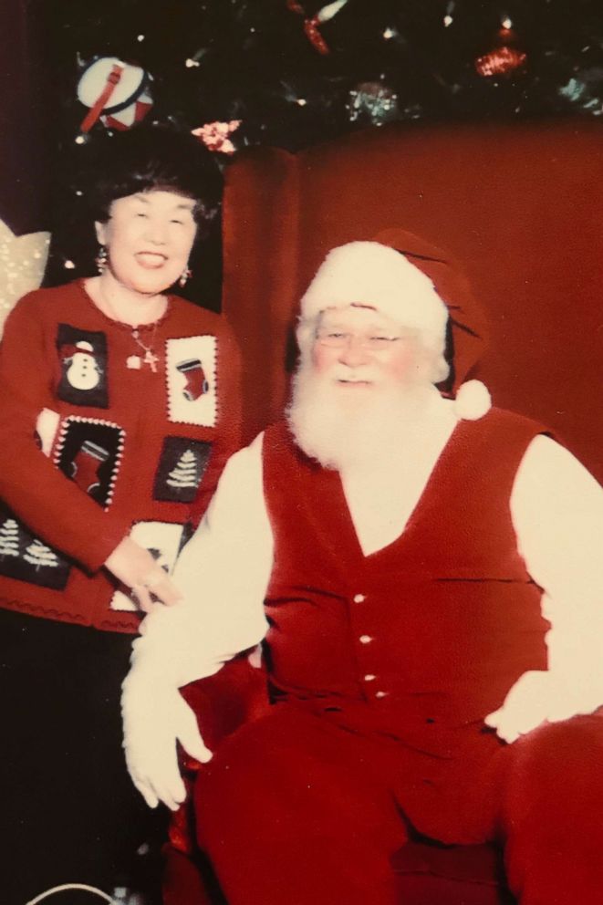 PHOTO: A third throwback photo of Karen Rangel, now 86, with Santa Claus. The El Paso, New Mexico grandmother takes a yearly picture with St. Nick. 