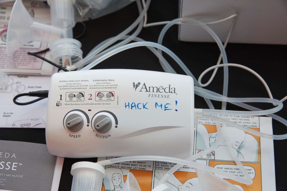 PHOTO: A breast pump is photographed at the 2018 Make the Breast Pump Not Suck Hackathon at MIT.