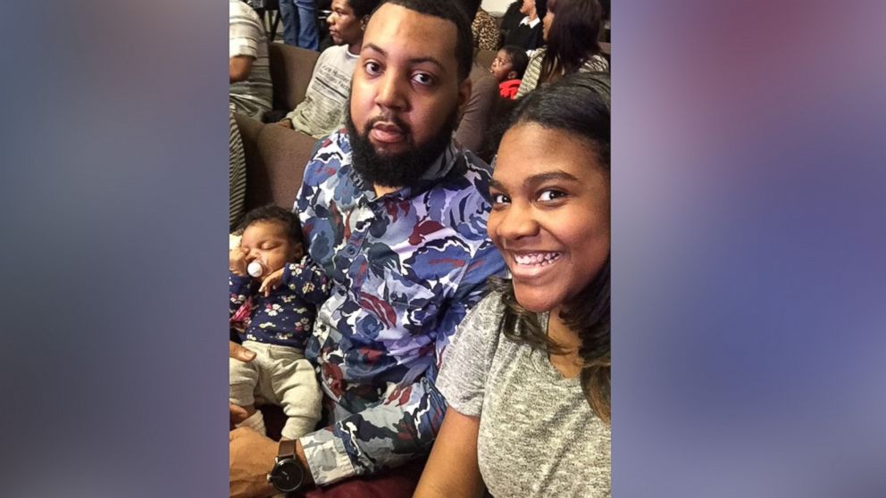 PHOTO: Khallilah Beecham poses with her husband, Jacob Watkins, and their daughter.