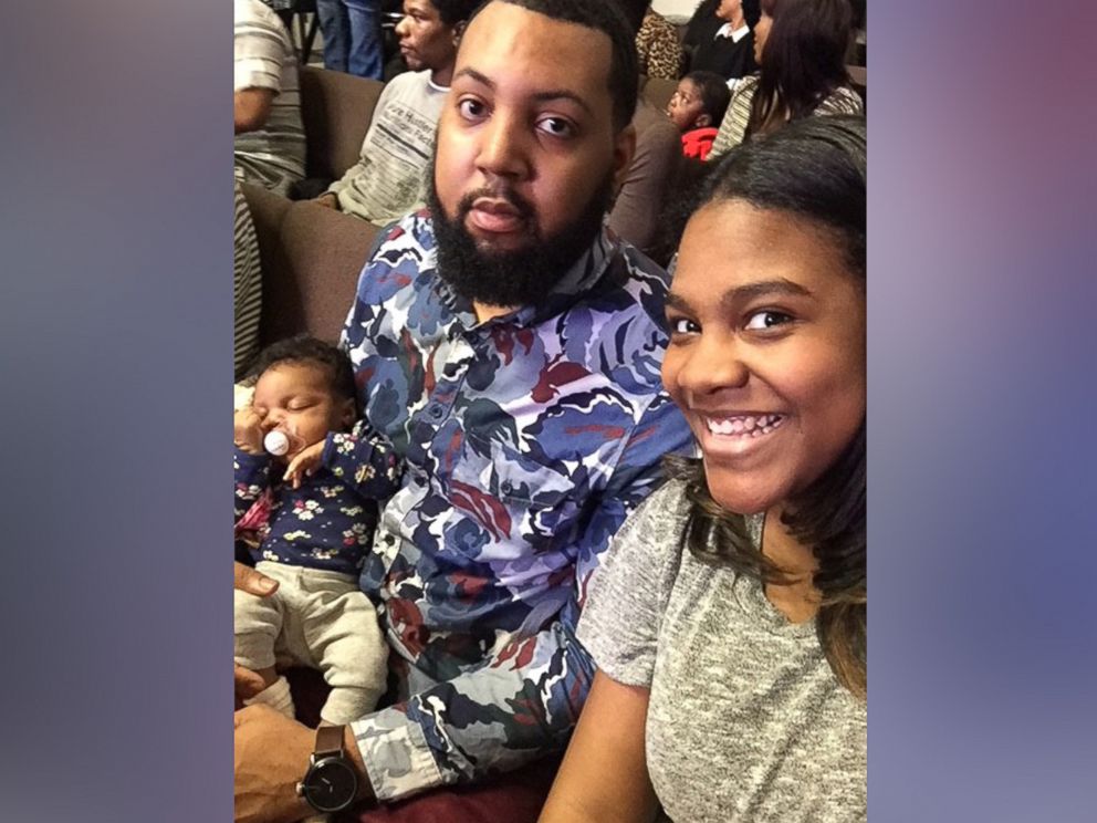 PHOTO: Khallilah Beecham poses with her husband, Jacob Watkins, and their daughter.