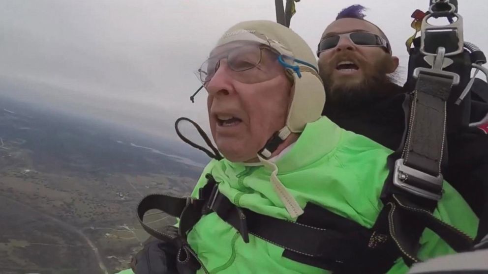All this thrill-seeker wanted for his 100th birthday was to go sky diving, little did he know he'd break a record for the oldest American to ever go sky diving.