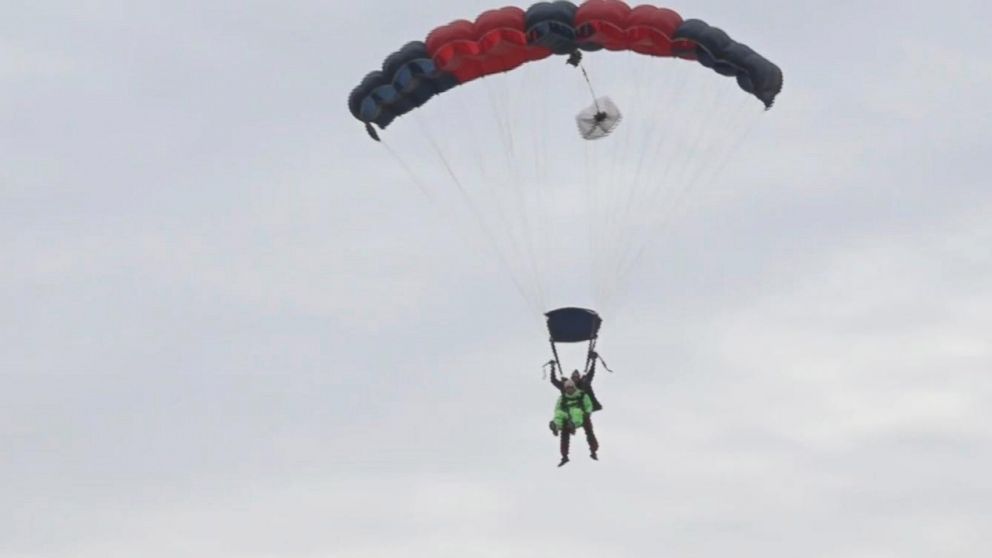 PHOTO: Texas man Al Blaschke skydived on Jan. 4, 2017, to celebrate his 100th birthday. 