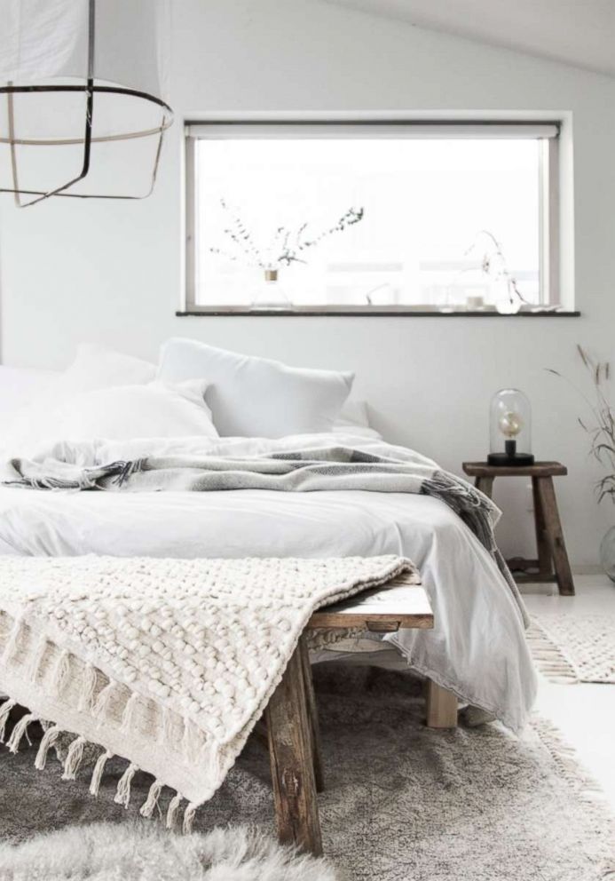 PHOTO: A bedroom in Niki Brantmark.'s home in Sweden features principles of the Lagom design philosophy.