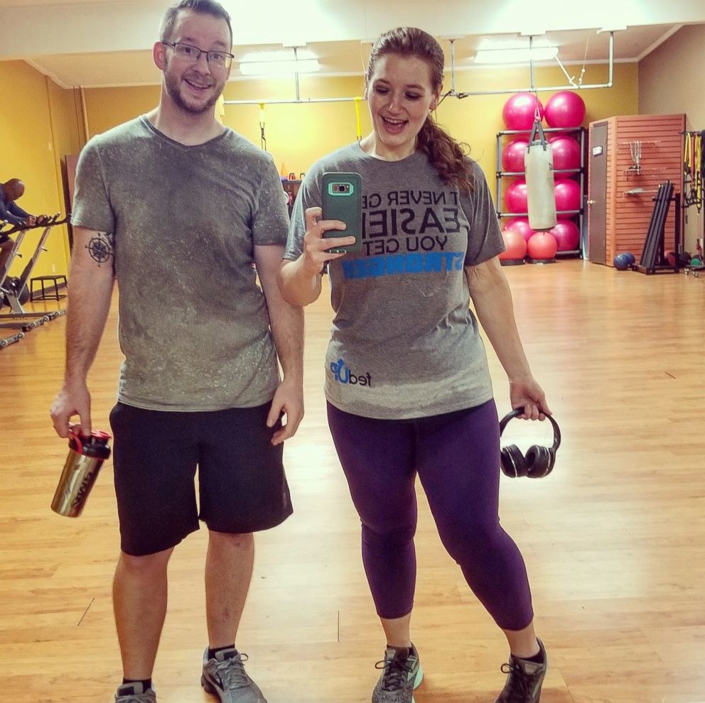 PHOTO: Lexi and Danny Reed of Terre Haute, Indiana, enjoy a healthy workout together. 