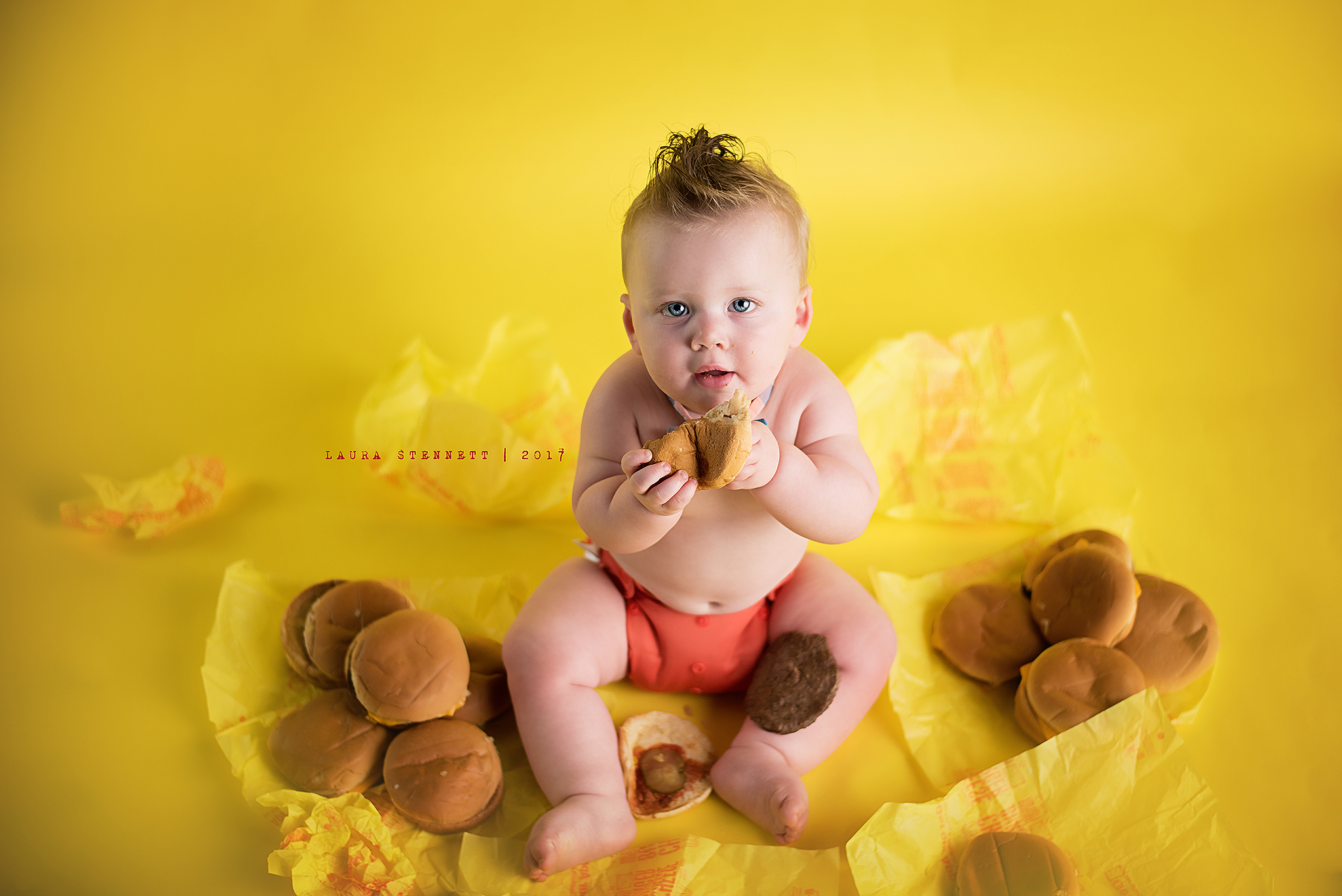 PHOTO: Mom Lauren Ashcraft responded to backlash about her son's cheeseburger-filled photo shoot with another organic vegetable photo shoot. 