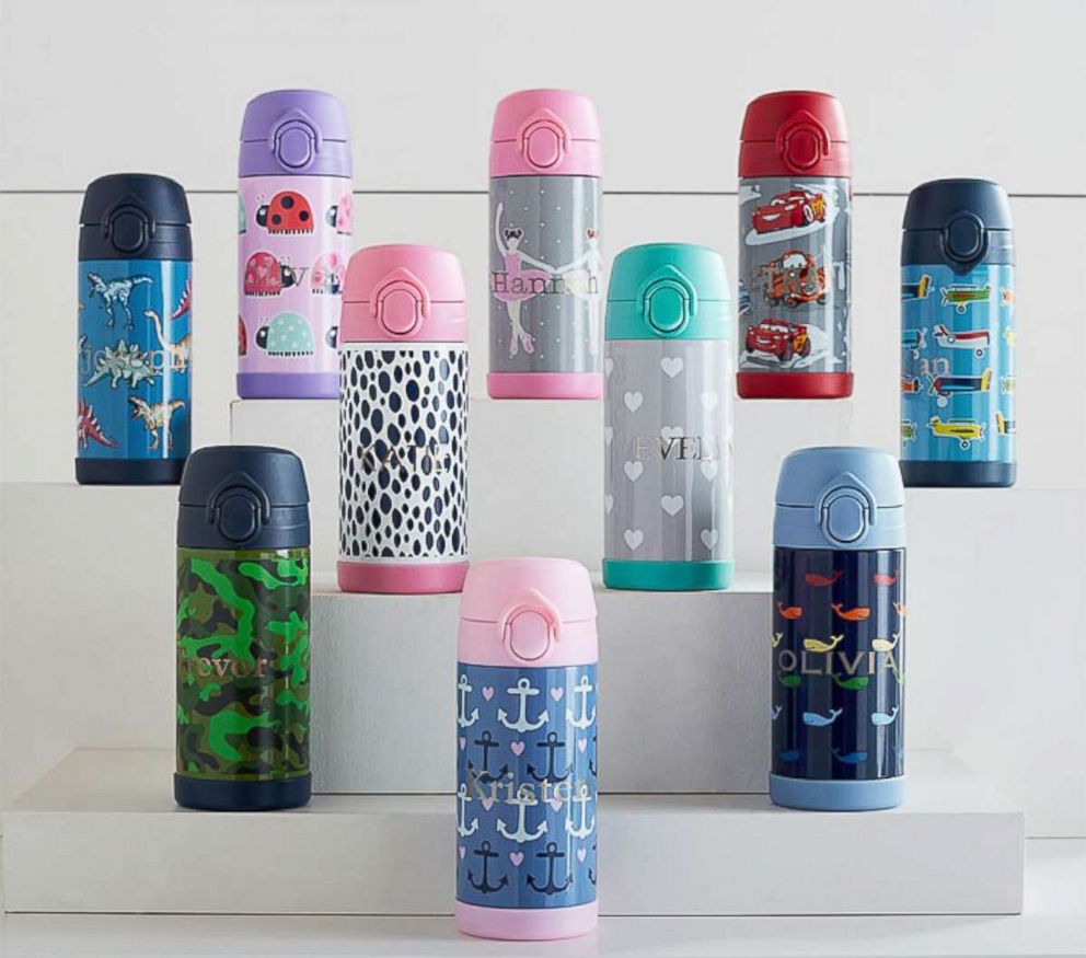 PHOTO: Monogrammed water bottles like these are shown from Pottery Barn Kids.