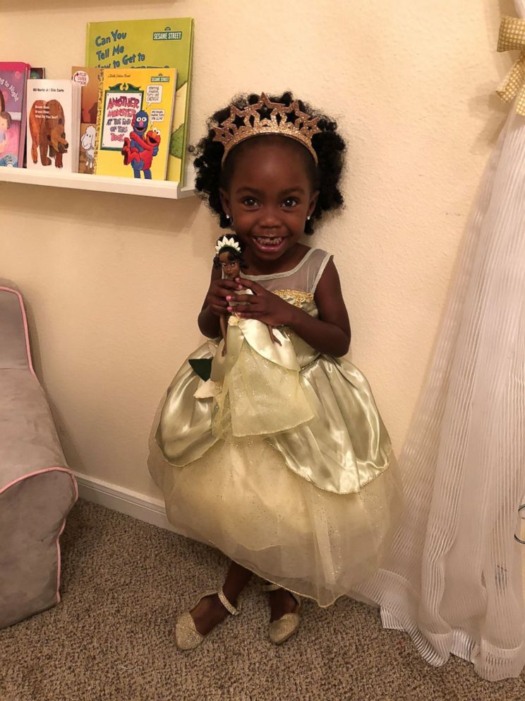 PHOTO: Madison Jade Strickland, 3, poses in a recent photo with her Princess Tiana doll. 