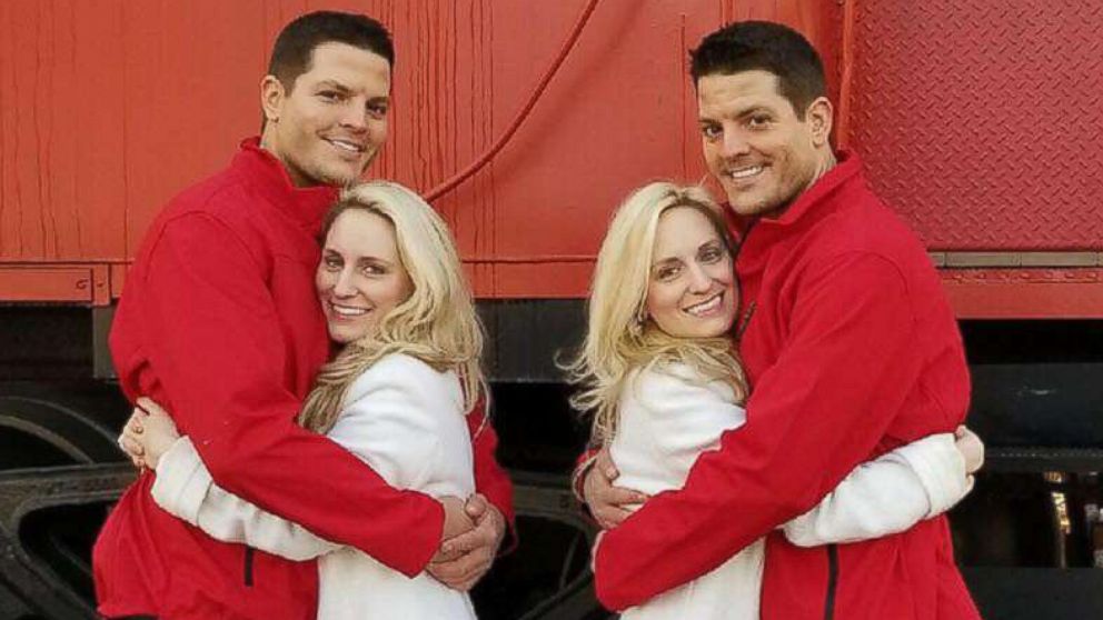 PHOTO: Twins Josh and Jeremy Salyers with their soon-to-be-wives twins Brittany and Briana Deane.