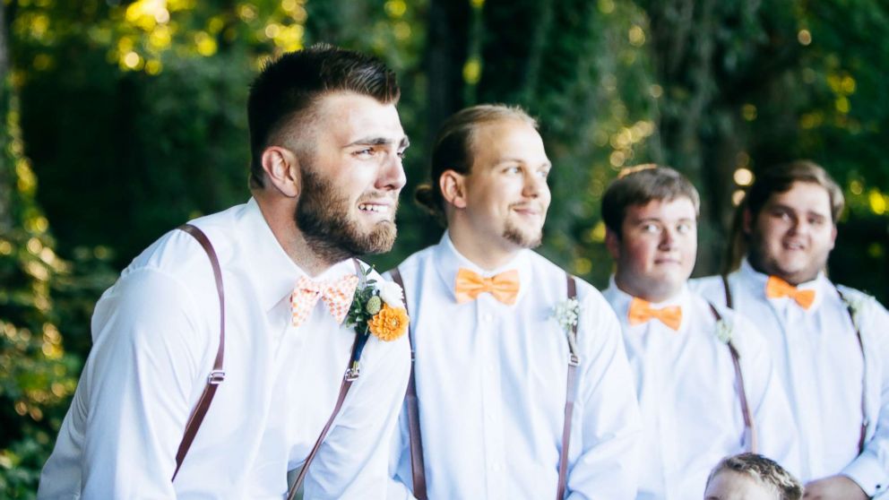 PHOTO: Photos of Micah Baker shedding tears of joy as his now wife, Bailey Baker, walked down the aisle at their wedding in Dandridge, Tennessee, have gone viral.