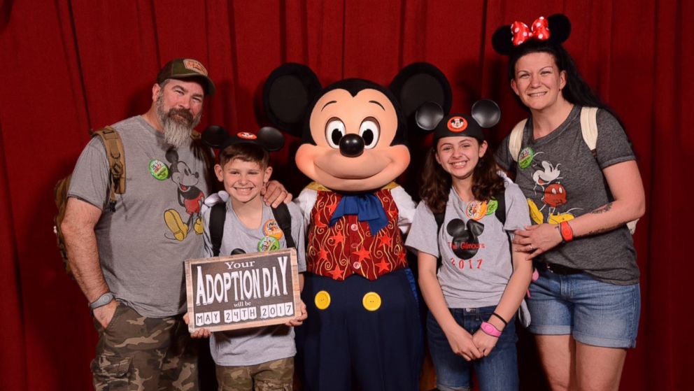 PHOTO: Janielle and Elijah Gilmour of Portland, Pennsylvania, were surprised to learn their adoption date at Disney's Magic Kingdom.