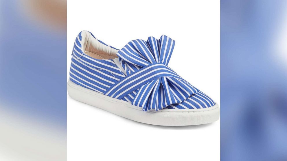 Blue and white striped Halogen Mika Slip-On Sneakers are selling for $35.98 on Nordstrom.com.