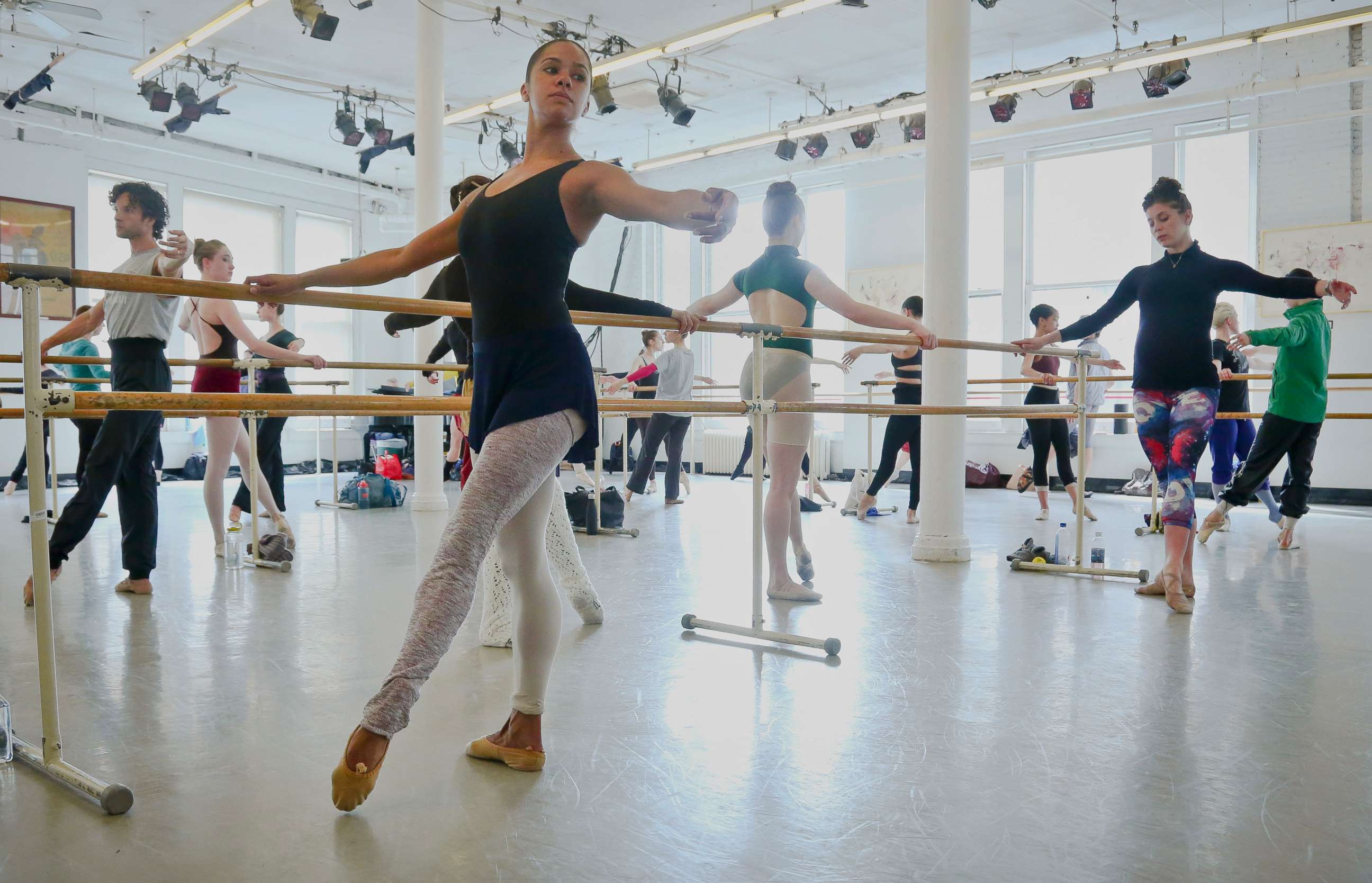 PHOTO: Misty Copeland, first African-American female principal dancer with the American Ballet Theatre, appears at the Steps on Broadway dance school in New York, March 21, 2017.