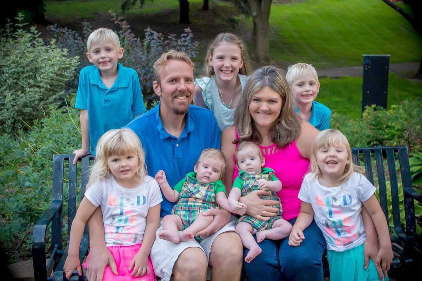 PHOTO: Julie, 40 and Lance, 39, seen in this undated photo with their daughter Kaitlyn, 9, and their three sets of twins, Cody and Caleb, bith 6, Chelsea and Kelsea, both 4, Caden and Colton, both 10 months.