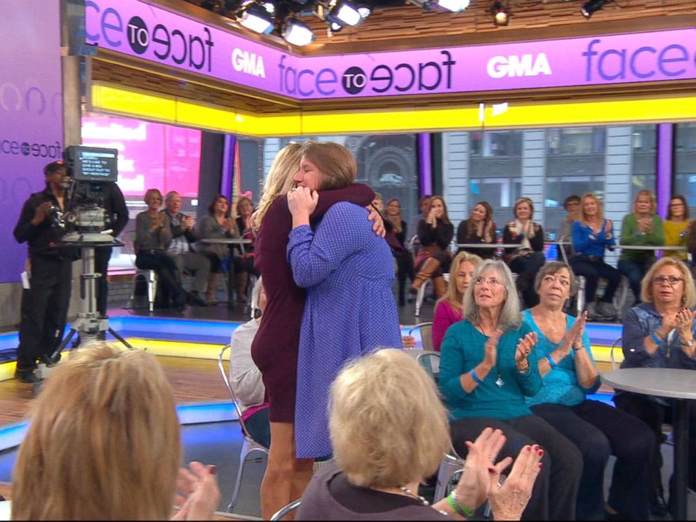 PHOTO: Oracoy and Blackwell live only five hours from each other. They had communicated only by text and email before meeting in person on GMA today.