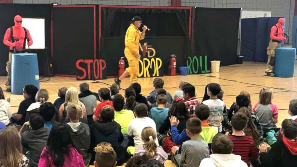 PHOTO: The Mustang Fire Department in Oklahoma has captured the hearts of the internet by making "stop, drop and roll" the most exciting thing these students have ever seen.