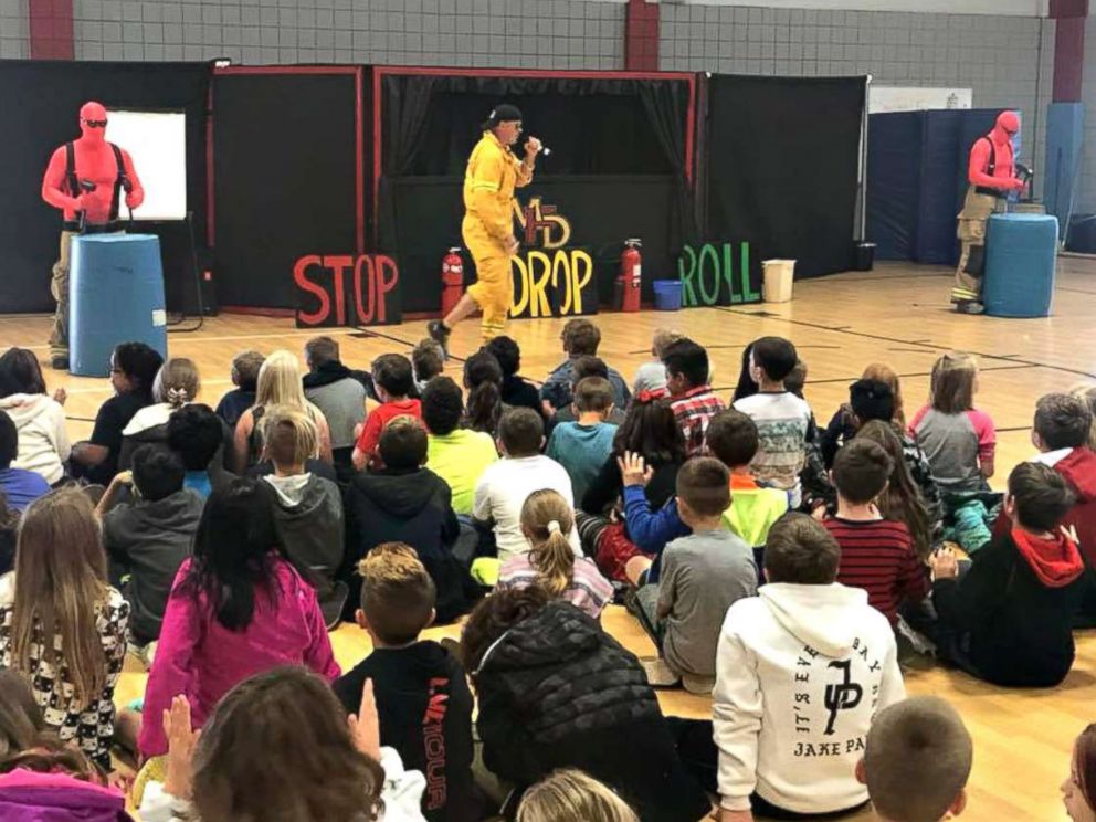 PHOTO: The Mustang Fire Department in Oklahoma has captured the hearts of the internet by making "stop, drop and roll" the most exciting thing these students have ever seen.