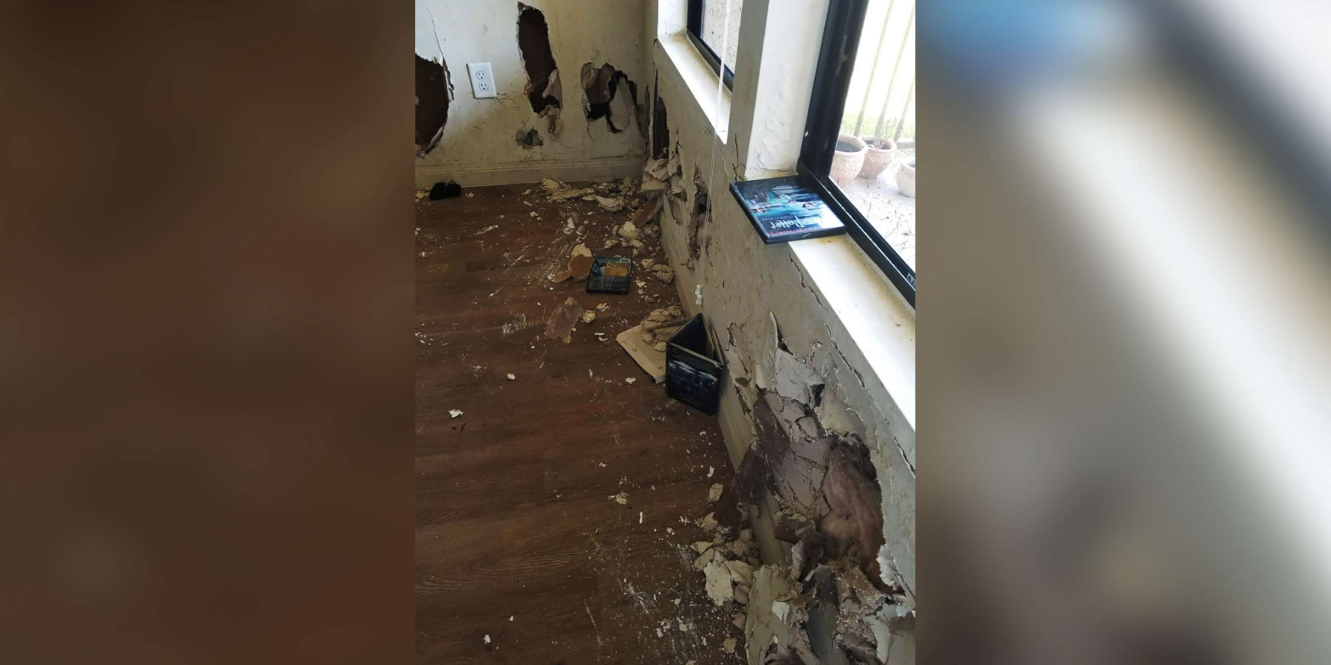 PHOTO: Myrna Orozco and Stephen Gallos' home in Katy, Texas was damaged in Hurricane Harvey. 
