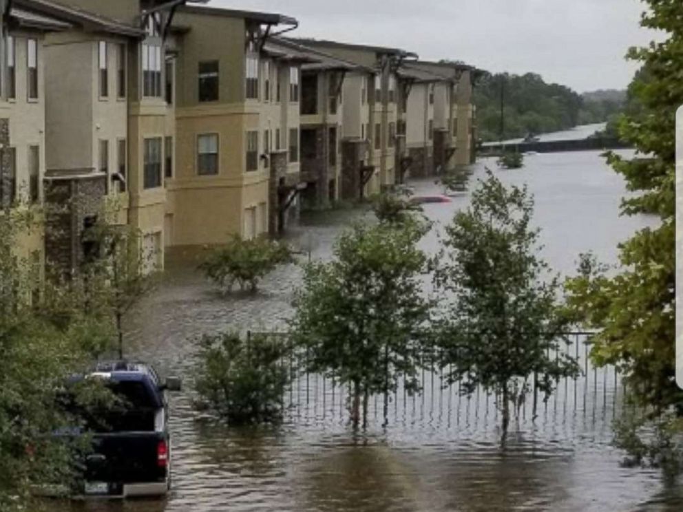 PHOTO: Myrna Orozcos neighborhood is flooded in an undated photo taken after Hurricane Harvey impacted Texas in August 2017.