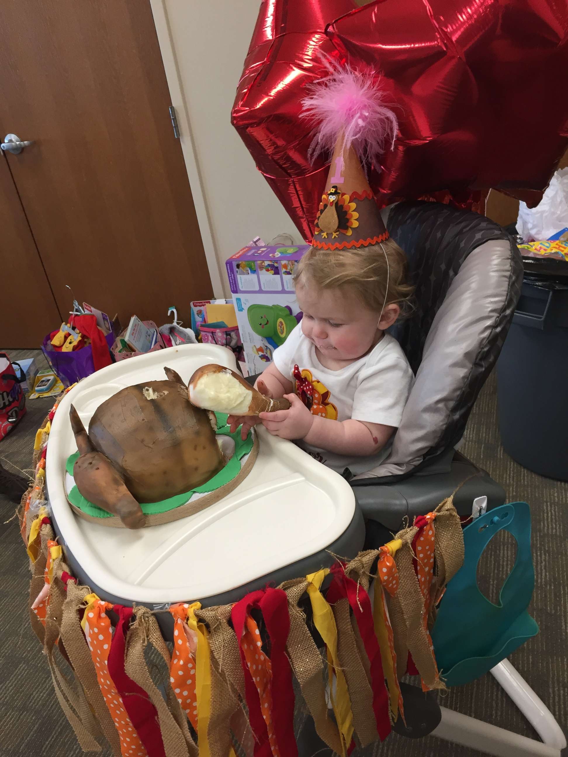 PHOTO: The Tallman family even got Eleanor a turkey shaped cake for her birthday party too, which they held on Saturday. 