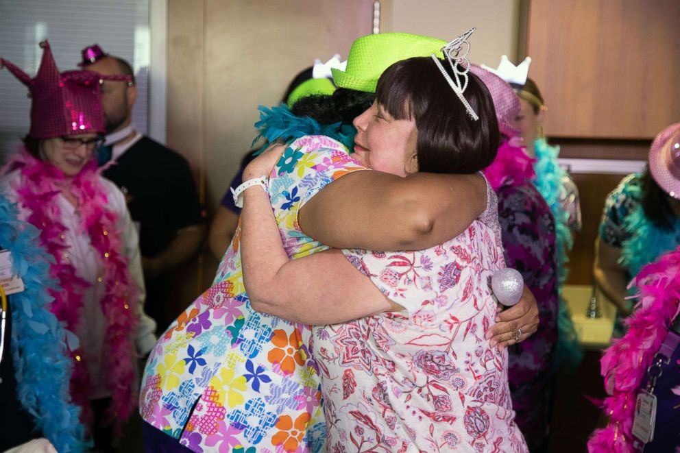 PHOTO: When a patient is finished with their rounds of chemo they get released with a big celebration.