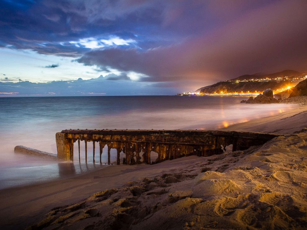 PHOTO: Remnants of old coastal infrastructure along the Pacific Palisades coastline in Los Angeles is pictured in this undated stock photo.