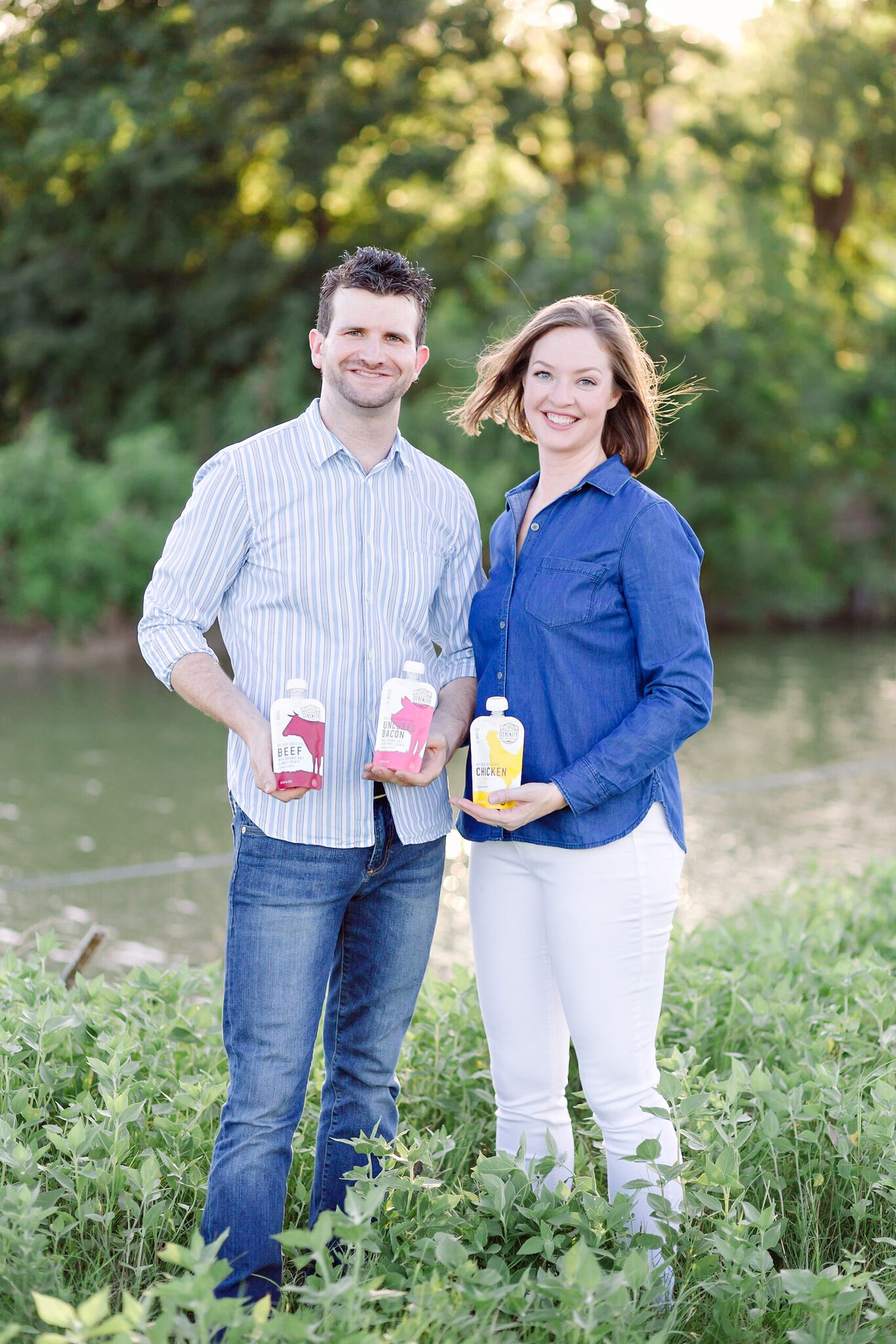 PHOTO: Joe Carr and Serenity Heegel, of Austin, Texas, founded the Serenity Kids line of baby food.