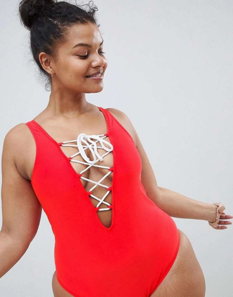 PHOTO: Asos' red Brave Soul Plus Size Tie Front Swimsuit is on sale now.