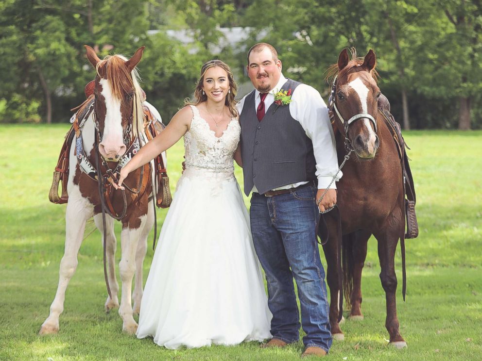 PHOTO: Patti Womer, 21 and her husband, Kelvin Womer, 28, seen on their wedding day on Sept. 9, 2017 in Pennsylvania.